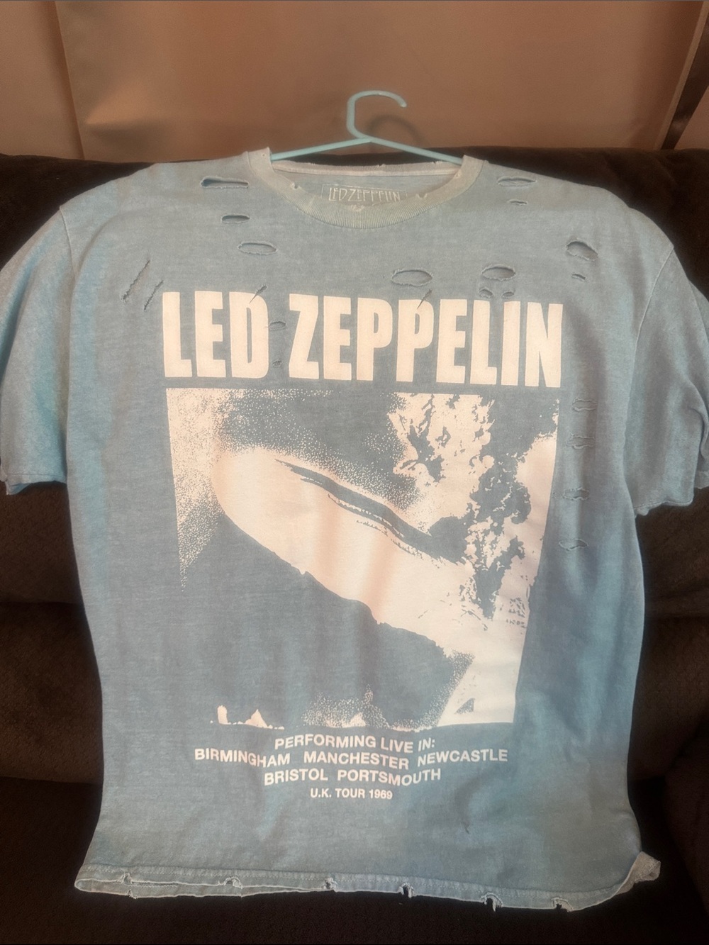 LED Zeppelin Short Sleeve Graphic Tee - Light Blue